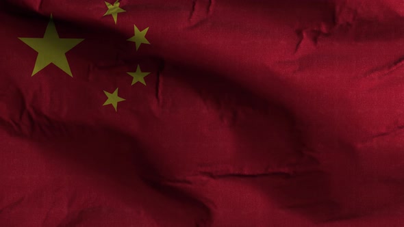 China Flag Textured Waving Background 4K