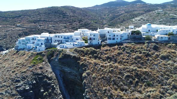 Sifnos island in cyclades in Greece seen from the sky