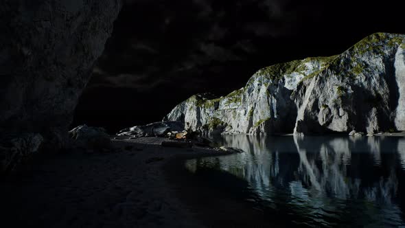 Fjord with Dark Storm Clouds