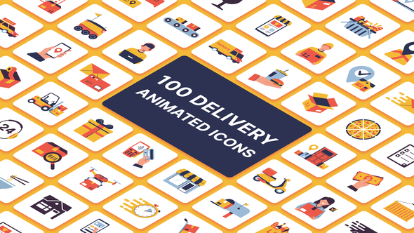100 Delivery animated icons pack