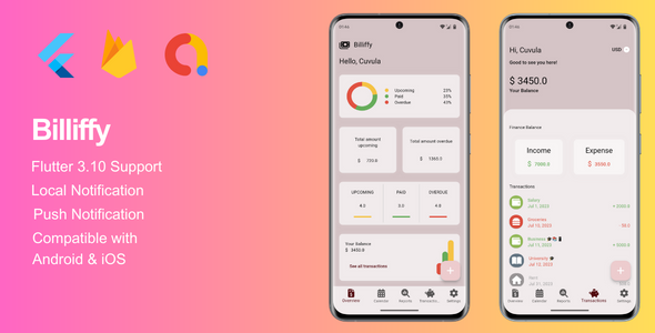 BILLIFFY - TIMELY REMINDERS FOR CONVENIENT BILL PAYMENTS - FLUTTER APP FOR ANDROID & IOS