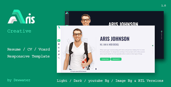 Aris - Personal Portfolio One Page Html Template