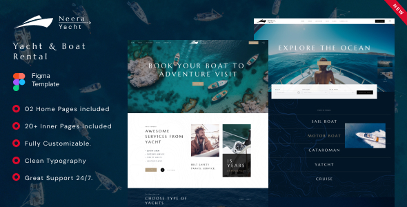 Neera - Yacht and Boat Travel Rental Figma Template