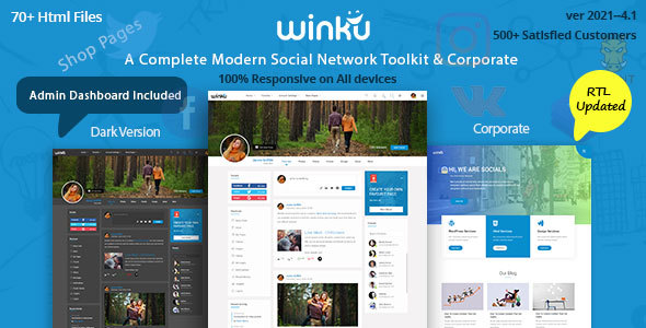 Winku Online Social Community Network Html Responsive Template
