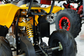 Elements of a modern motorcycle, ATV, in the showroom of the store close-up. - PhotoDune Item for Sale
