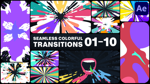 Seamless Colorful Transitions for After Effects alt