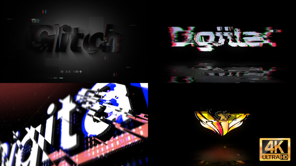 Glitch Logo Pack 4 in 1 alt