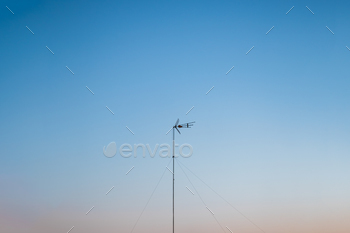 Isolated TV antenna in the sky