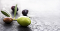 Closeup of fresh olive fruit on dark textured background  - PhotoDune Item for Sale