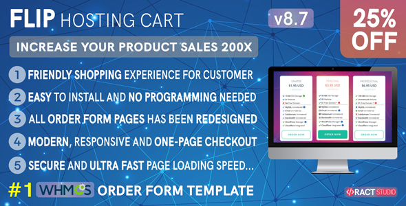 Flip Hosting Cart - WHMCS Order Form Template - One Page Review & Checkout