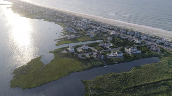 Aerial of Westhampton Beach and Bay