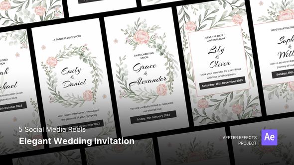 Social Media Reels - Elegant Wedding Invitation After Effects Template
