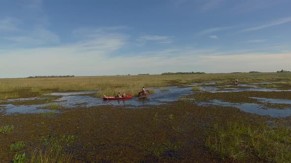 Tourists boating in Ibera Wetlands, Corrientes Province, Argentina