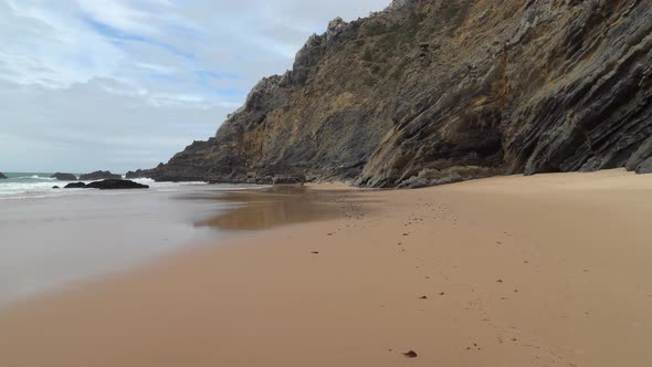 Majestic Wild Beach Near Gruta da Adraga Mountain in Portugal