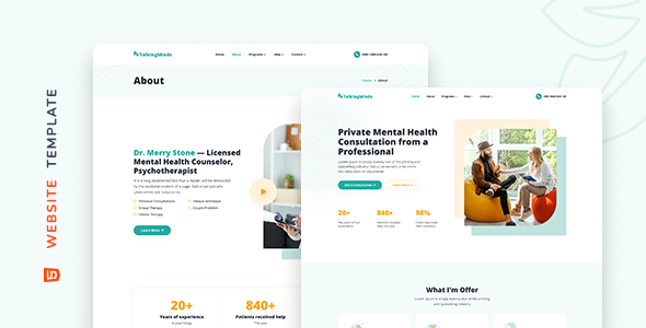 Talking Minds – Psychotherapist Website Template