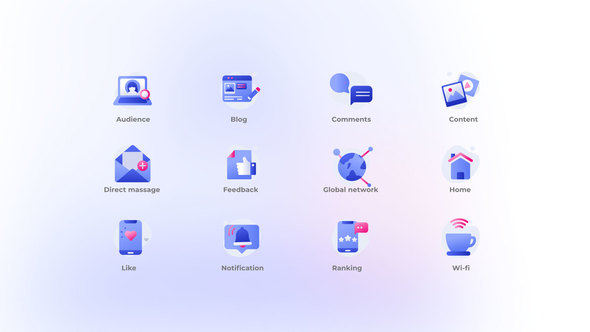 Social Media - Gradient Icons alt