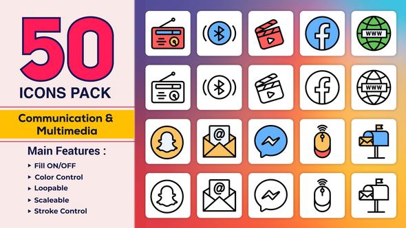 Dual Icons Pack - Communication & Multimedia