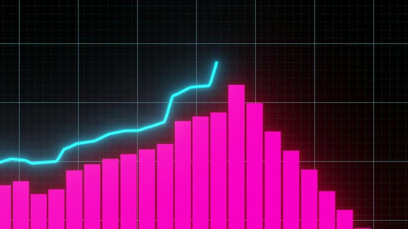 Stock market animated graphic.  Stock price chart. alt