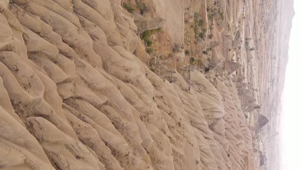 Vertical Video Cappadocia Landscape Aerial View