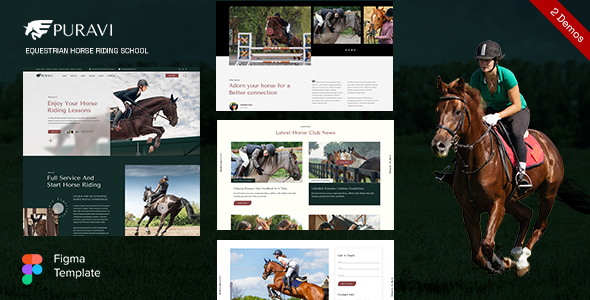 Puravi - Equestrian Club & Horse Riding Sports Website Figma Template