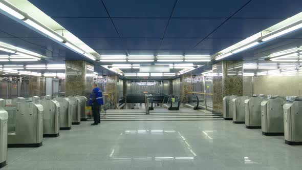 Modern Subway Station Vistavochnaya Timelapse Hyperlapse