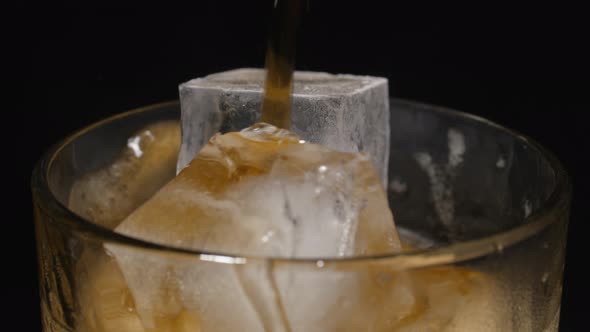 Ice Glass Is Filled with Soda Water