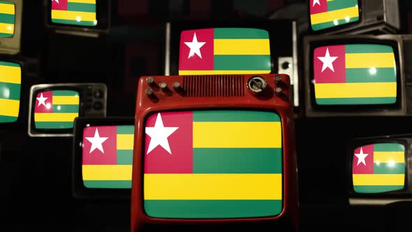 The flag of Togo and Retro TVs.