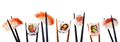 Creative sushi rolls on bamboo chopstick  - PhotoDune Item for Sale