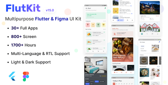 FlutKit - Flutter & Figma UI Kit
