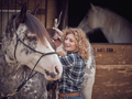 Cheerful woman standing near horse - PhotoDune Item for Sale