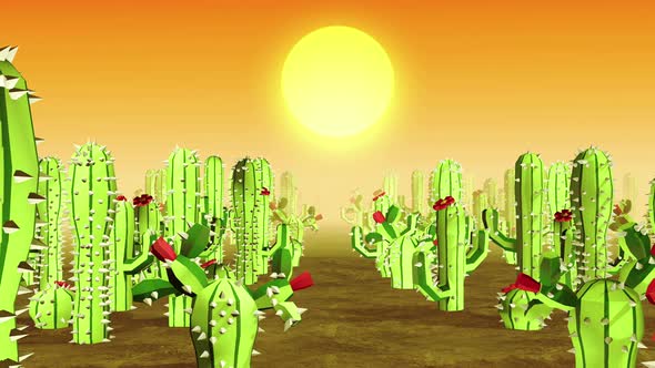 Cartoon Cactus 02 4k 