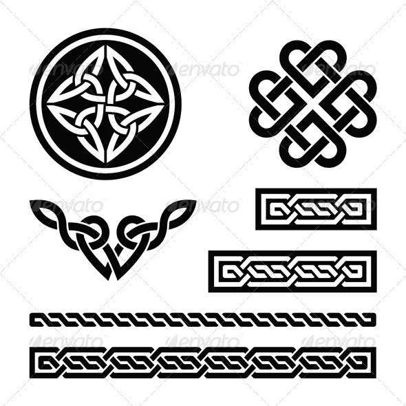 Celtic Knots, Braids and Patterns - Vector