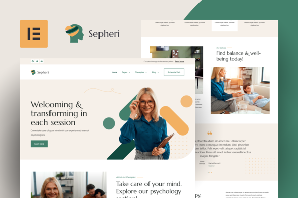 Sepheri - Psychologist Elementor Template Kit