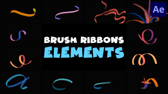 Brush Ribbons Elements | After Effects