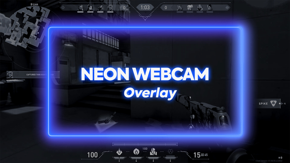 Animated Neon Blue Webcam Overlay
