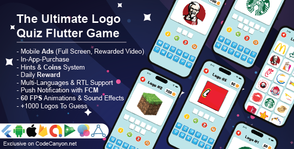 The Ultimate Logo Quiz Game, Complete Flutter Mobile App
