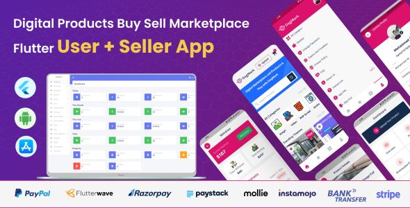 DegMark - Digital Products Buy Sell Marketplace Flutter User App with Admin Panel