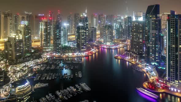 Time Lapse Marina Area Of Dubai