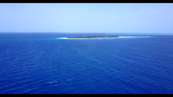 Aerial top down sky of beautiful tourist beach vacation by blue sea and white sand background of a d