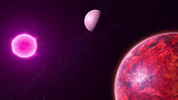 Pink Star Space scene, background, looped