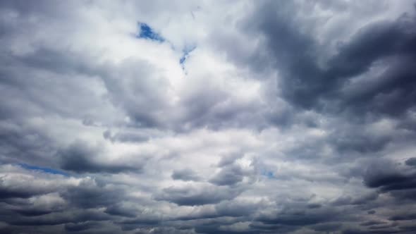 the Emergence of New Clouds in the Overcast Sky Foreshadowing a Storm