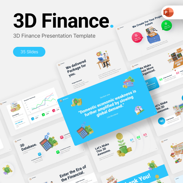 3D Finance Modern PowerPoint Template