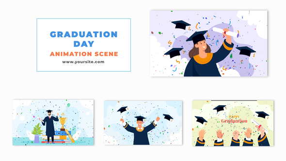 Graduation Day Ceremony Animation Scene