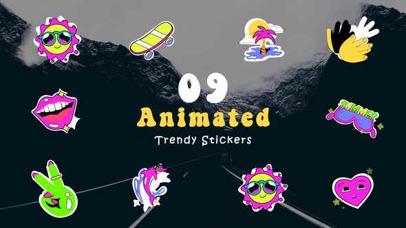 Trendy Stickers Animated Scene