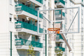 Transparent plexiglass basketball backboard with hoops on outdoor court for streetball - PhotoDune Item for Sale