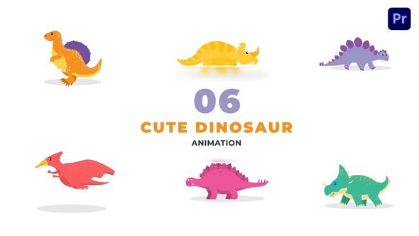 Animated Dinosaur Flat Character