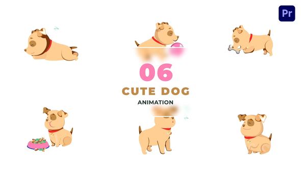 Animated Dog Scene Featuring Diverse Cute Activities