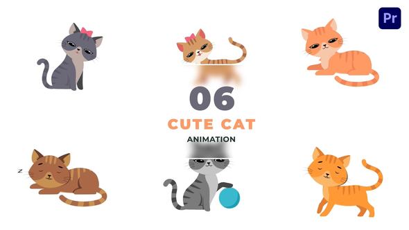 Cartoon Cats Animated Scene in 2D Vector