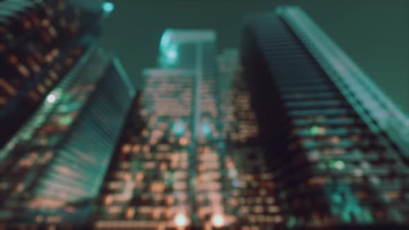 Abstract Urban Night Light Bokeh Defocused Background