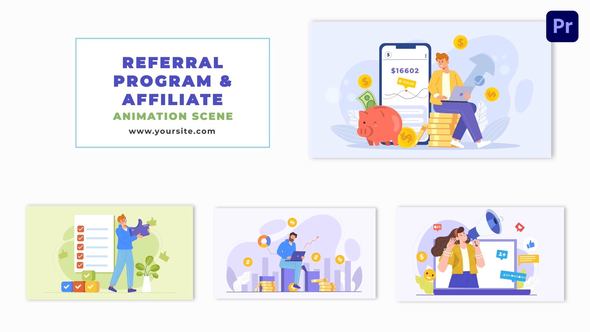 Referral Program and Affiliate Marketing Animation Scene